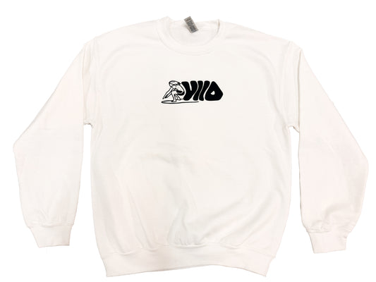 White Surfer Crewneck